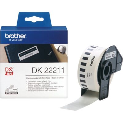 ป้ายสติ๊กเกอร์พิมพ์อักษร BROTHER เทปฟิล์มต่อเนื่อง DK-22211