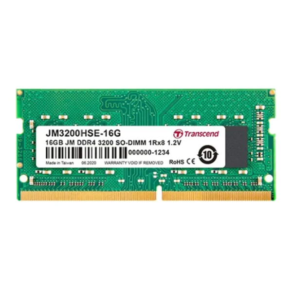 TRANSCEND 16GB DDR4/3200 SO-DIMM 1Rx8 JM3200HSE-16G