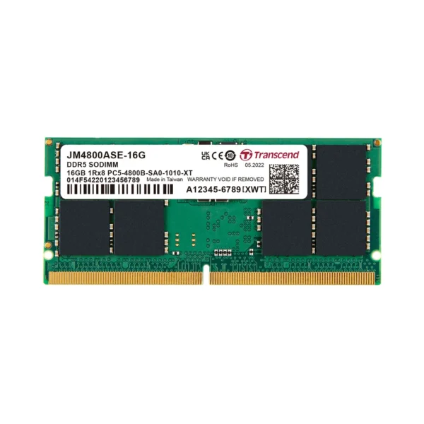 TRANSCEND 16GB JM DDR5 4800 SO-DIMM 1Rx8 1.1V