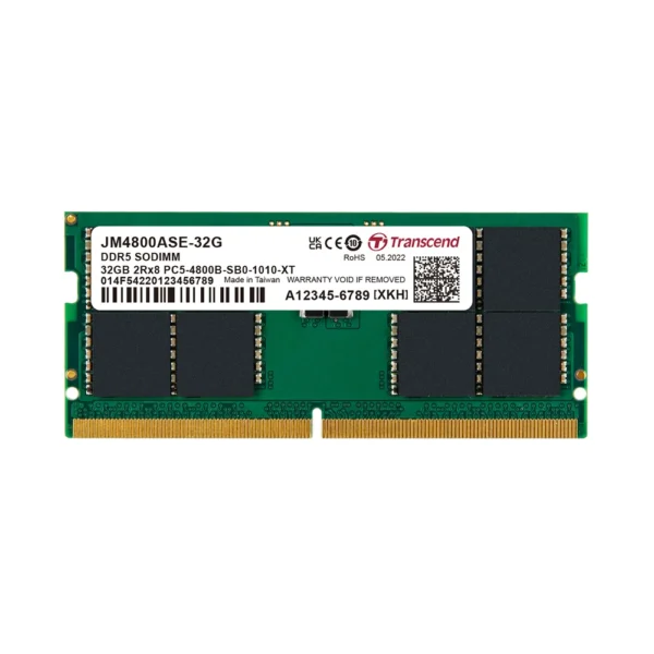 TRANSCEND 32GB JM DDR5 4800 SO-DIMM 2RX8 1.1V