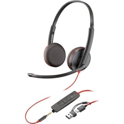 POLY Blackwire 3225 Stereo USB-C Headset +3.5mm Plug +USB-C/A
