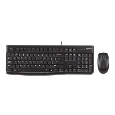LOGITECH MK120 CORDED KEYBOARD AND MOUSE COMBO (BLACK)