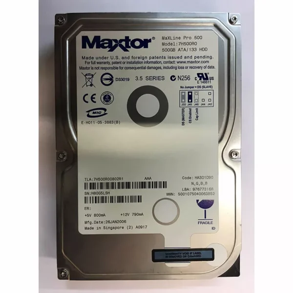 Maxtor 500GB 7200RPM ATA/133 16MB IDE Hard Drive
