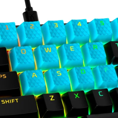 คีย์แคปยาง HyperX - ชุดอุปกรณ์เสริมเกมมิ่ง - สีน้ำเงิน (เลย์เอาต์สหรัฐอเมริกา)