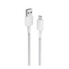 Anker322 USBA-TypeC BraidedCable 3ft WH