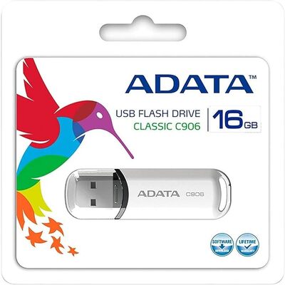 ADATA C906 16GB USB 2.0 Compact Design Flash Drive White (ADT-AC906-16G-RWH)