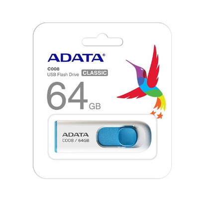 ADATA 64GB C008 USB2.0 Flash Drive BLUE (ADT-AC008-64G-RWE)