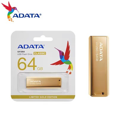 ADATA Flash Drive UV250 64GB USB 2.0 GOLD (ADT-AUV260-64G-RGD)