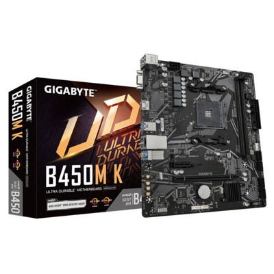 AMD B450 Ultra Durable Motherboard with GbE LAN and Bandwidth Management, ​PCIe Gen3 x4 M.2, Anti-Sulfur Resistor Design​ (MBD-GBT-B450MKR20)