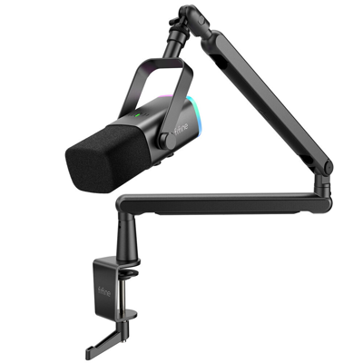 FIFINE ไมโครโฟนไดนามิก รุ่น TAM8 พร้อม BOOM ARM รุ่น BM88 ไฟ RGB เชื่อมต่อ USB/XLR (FFN-503119299-4551)