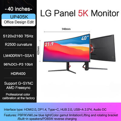 OEM 21:9 Curved Monitor IPS Screen 40 Inch